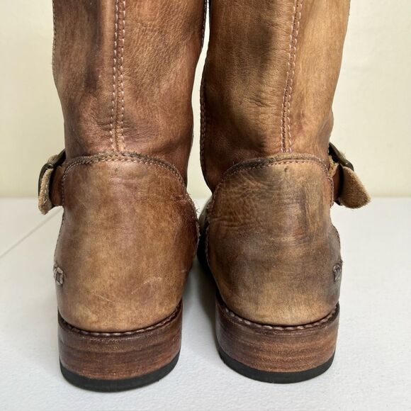 Bed Stu Cobbler Series Brown Distressed Leather Gogo Moto Riding Boots Women 9 - Picture 8 of 16